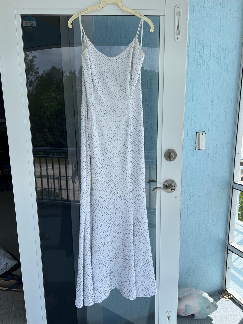 White Polka Dot Slip Dress with Spaghetti Straps